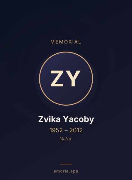 Memorial portrait of Zvika Yacoby