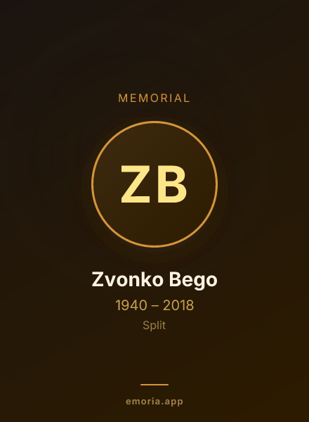 Memorial portrait of Zvonko Bego