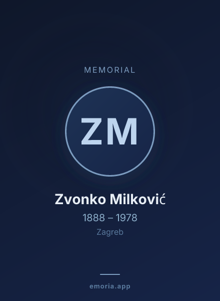 Memorial portrait of Zvonko Milković