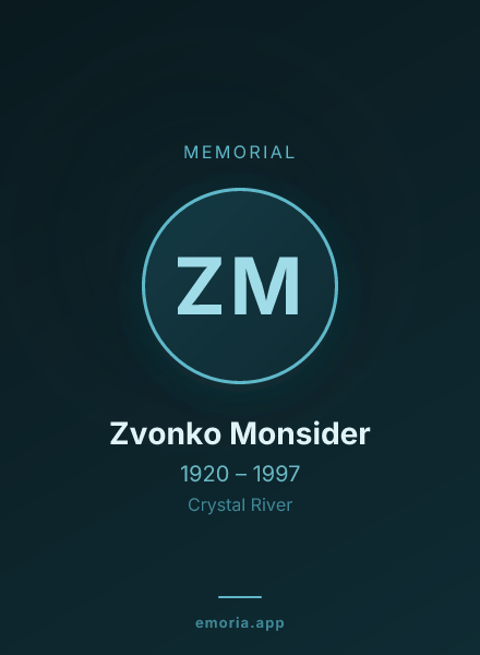 Memorial portrait of Zvonko Monsider