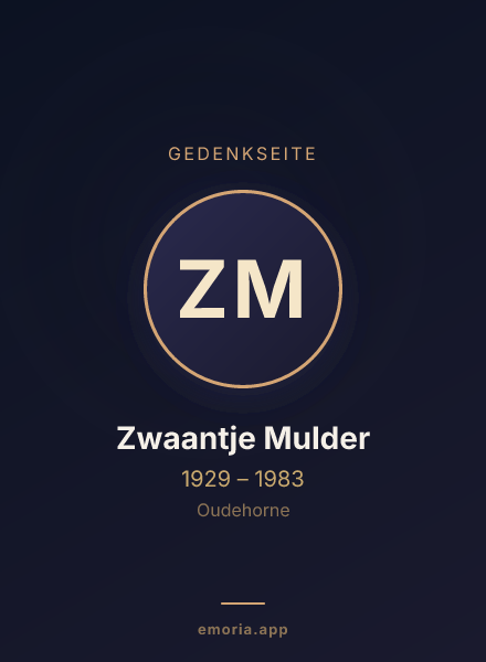 Gedenkportrait von Zwaantje Mulder