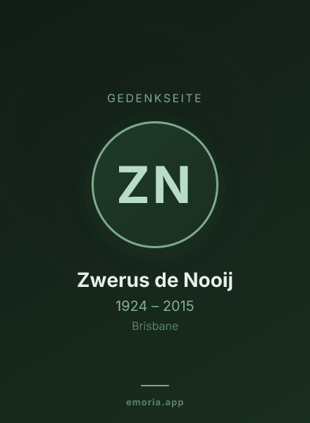 Gedenkportrait von Zwerus de Nooij