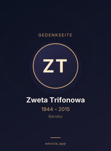 Gedenkportrait von Zweta Trifonowa