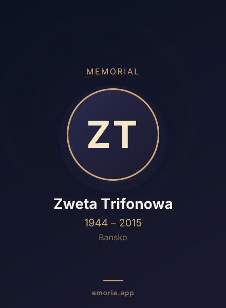 Memorial portrait of Zweta Trifonowa