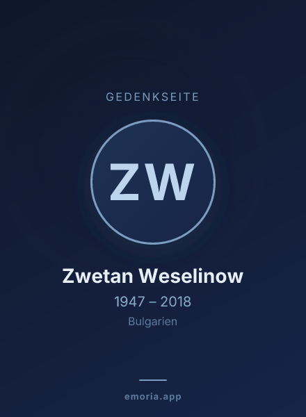 Gedenkportrait von Zwetan Weselinow