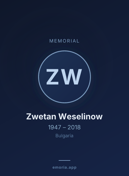 Memorial portrait of Zwetan Weselinow