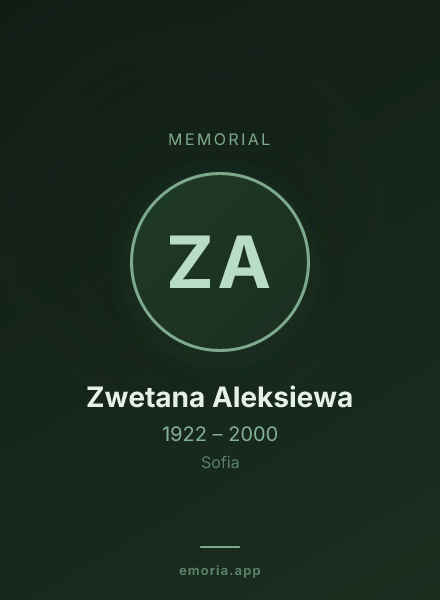 Memorial portrait of Zwetana Aleksiewa