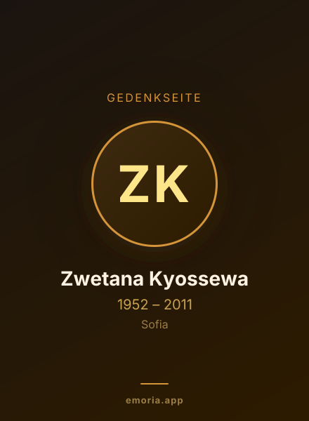 Gedenkportrait von Zwetana Kyossewa