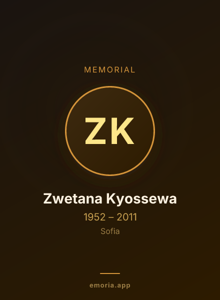 Memorial portrait of Zwetana Kyossewa
