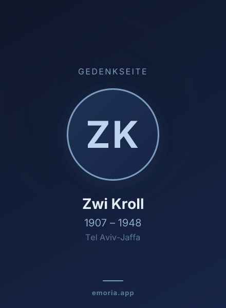 Gedenkportrait von Zwi Kroll