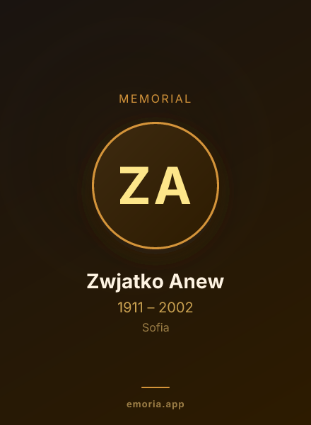 Memorial portrait of Zwjatko Anew