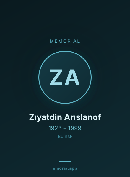 Memorial portrait of Zıyatdin Arıslanof
