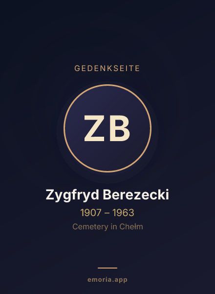 Gedenkportrait von Zygfryd Berezecki
