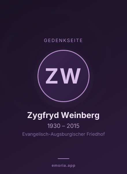 Gedenkportrait von Zygfryd Weinberg