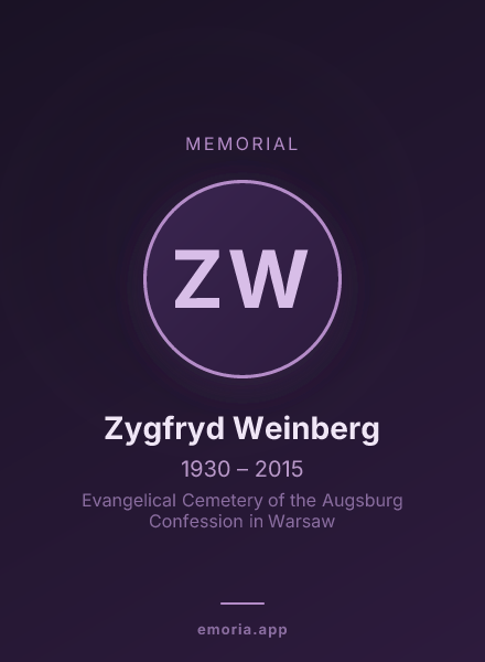 Memorial portrait of Zygfryd Weinberg