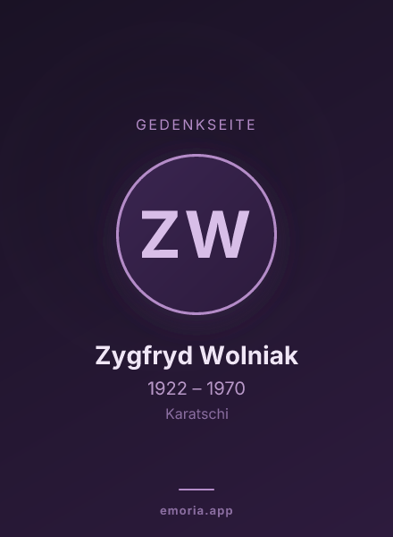 Gedenkportrait von Zygfryd Wolniak