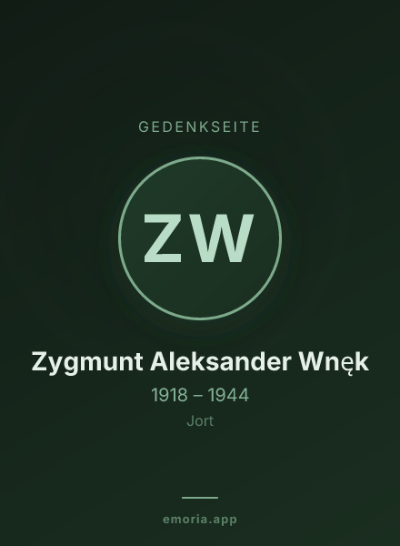 Gedenkportrait von Zygmunt Aleksander Wnęk