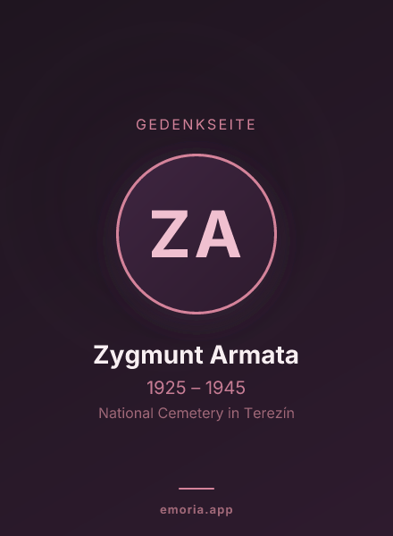 Gedenkportrait von Zygmunt Armata