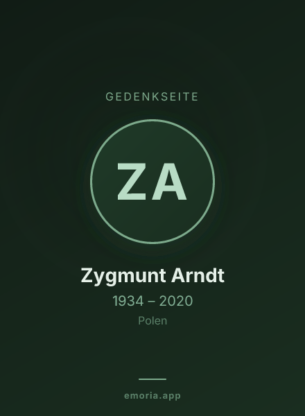 Gedenkportrait von Zygmunt Arndt