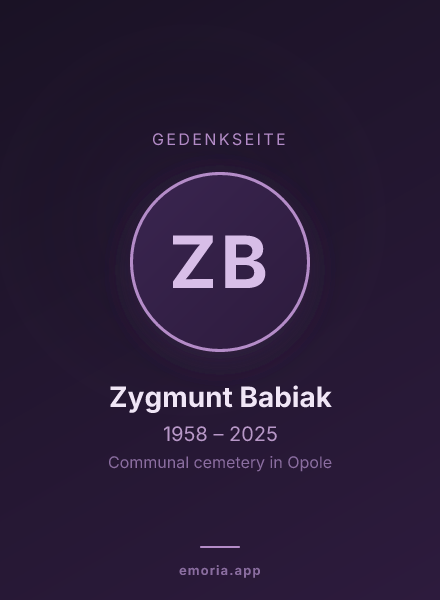 Gedenkportrait von Zygmunt Babiak