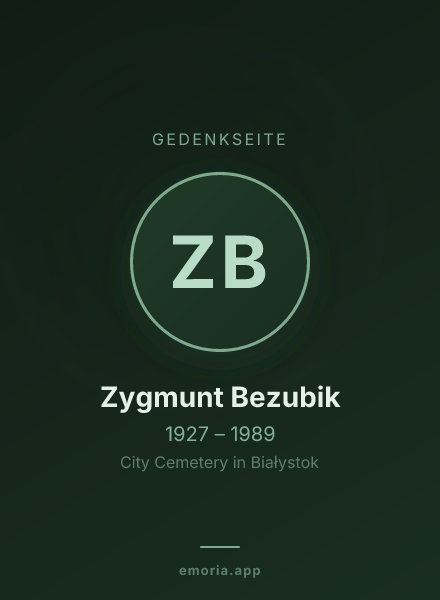 Gedenkportrait von Zygmunt Bezubik