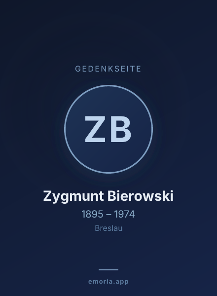 Gedenkportrait von Zygmunt Bierowski