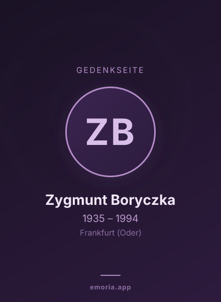 Gedenkportrait von Zygmunt Boryczka