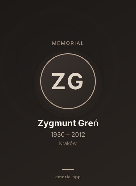 Memorial portrait of Zygmunt Greń