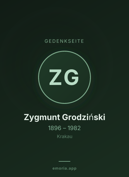 Gedenkportrait von Zygmunt Grodziński