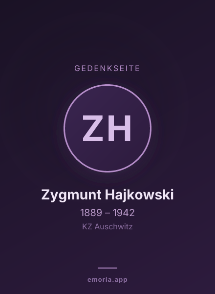 Gedenkportrait von Zygmunt Hajkowski