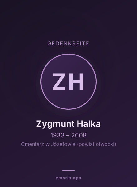 Gedenkportrait von Zygmunt Halka