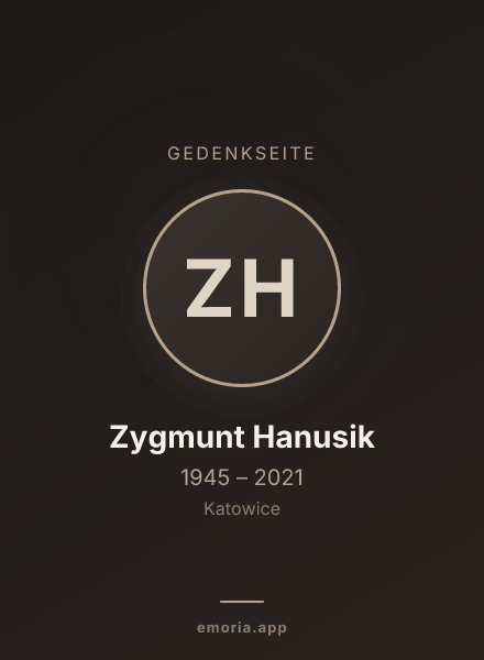 Gedenkportrait von Zygmunt Hanusik