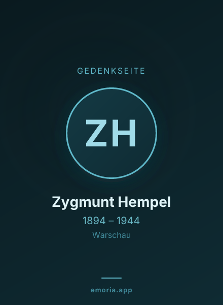 Gedenkportrait von Zygmunt Hempel
