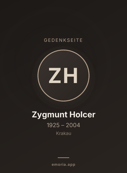 Gedenkportrait von Zygmunt Holcer