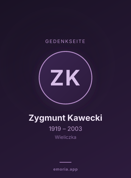 Gedenkportrait von Zygmunt Kawecki