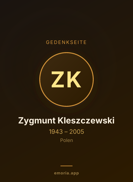 Gedenkportrait von Zygmunt Kleszczewski