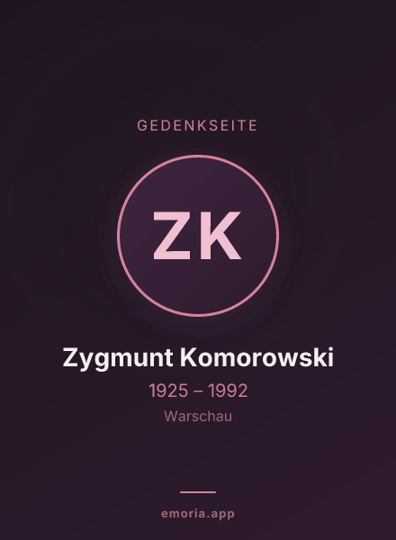Gedenkportrait von Zygmunt Komorowski