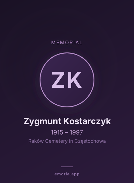 Memorial portrait of Zygmunt Kostarczyk