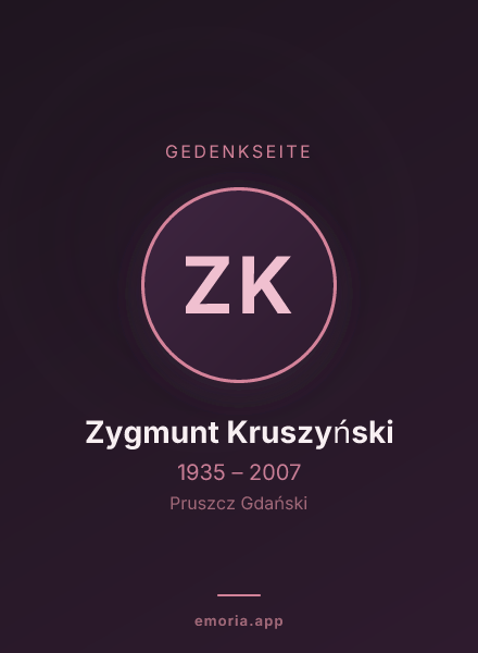 Gedenkportrait von Zygmunt Kruszyński