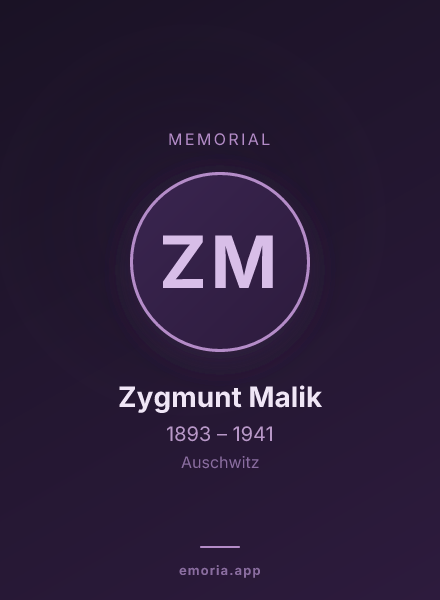 Memorial portrait of Zygmunt Malik