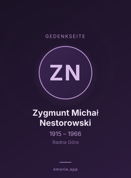 Gedenkportrait von Zygmunt Michał Nestorowski