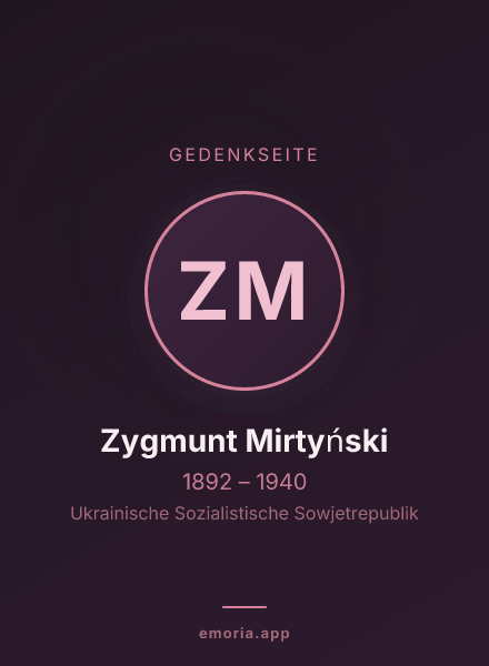 Gedenkportrait von Zygmunt Mirtyński