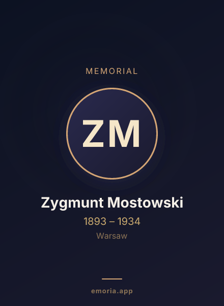 Memorial portrait of Zygmunt Mostowski
