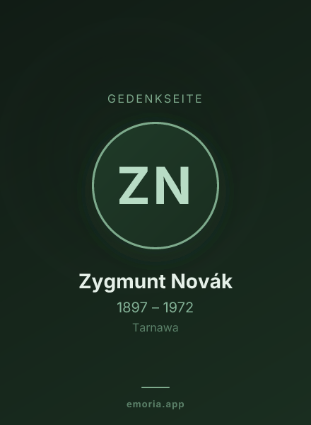 Gedenkportrait von Zygmunt Novák