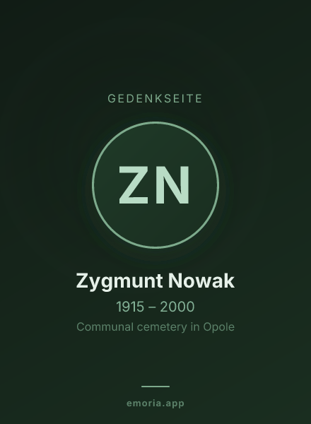 Gedenkportrait von Zygmunt Nowak