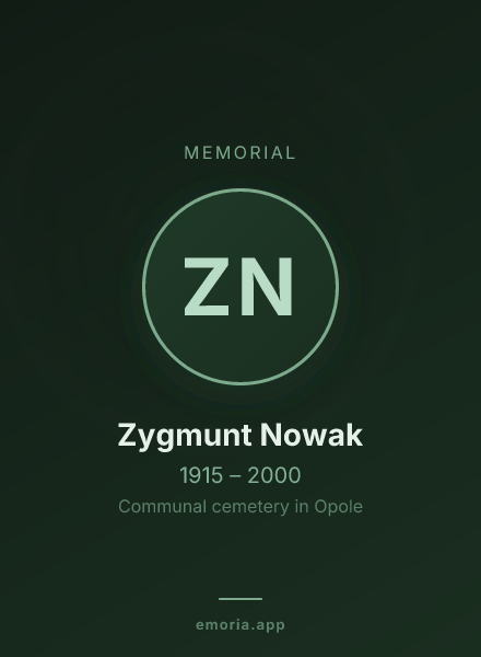 Memorial portrait of Zygmunt Nowak