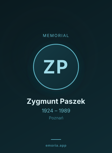 Memorial portrait of Zygmunt Paszek