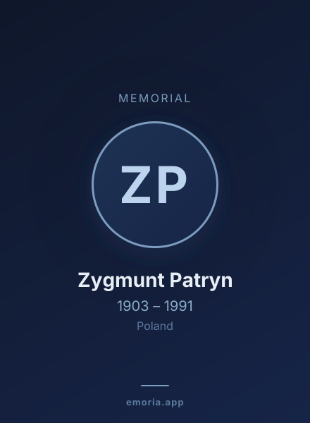 Memorial portrait of Zygmunt Patryn