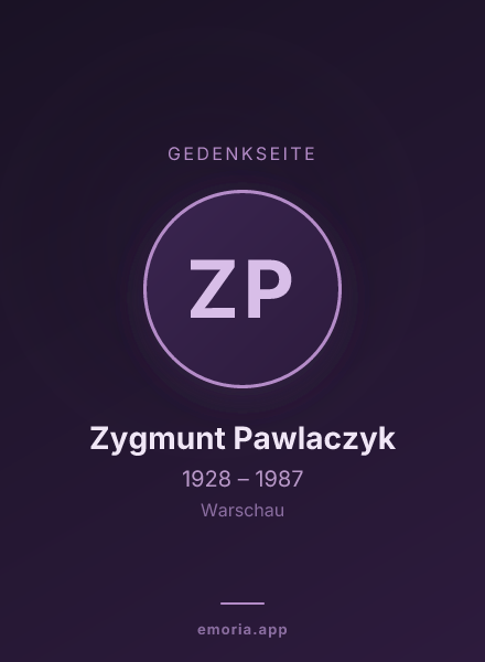 Gedenkportrait von Zygmunt Pawlaczyk