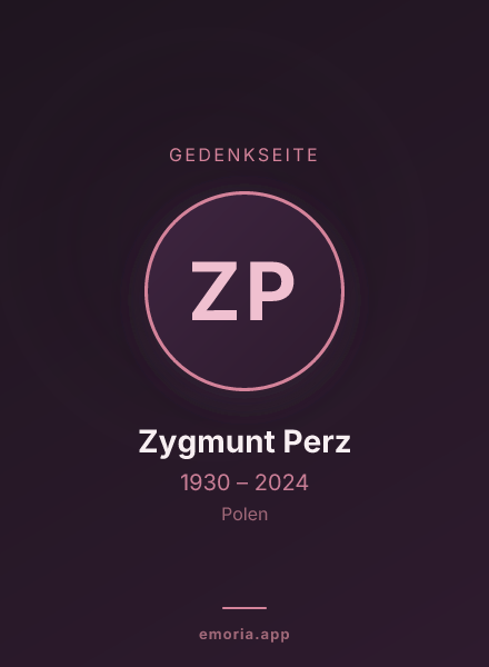 Gedenkportrait von Zygmunt Perz